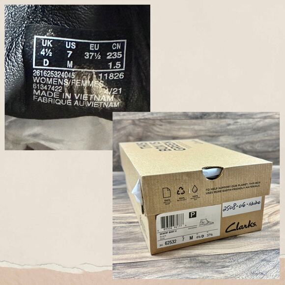 NIB Clarks Desert Boots 2 7M Black Leather Calf Hair Chukka Boots Booties - Picture 10 of 12